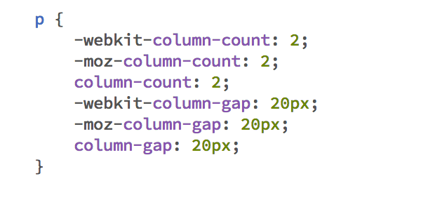 column-count i CSS. Skjermbilde.