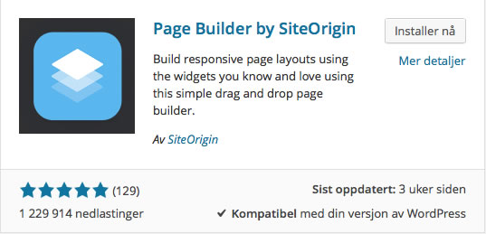 Page Builder by SiteOrigin. Skjermbilde.