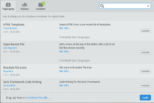 Brackets - Plugins. Skjermbilde.