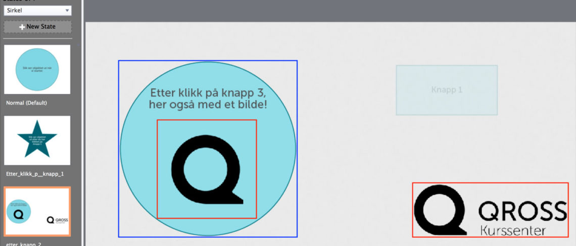 Object state, Adobe Captivate. Skjermbilde.