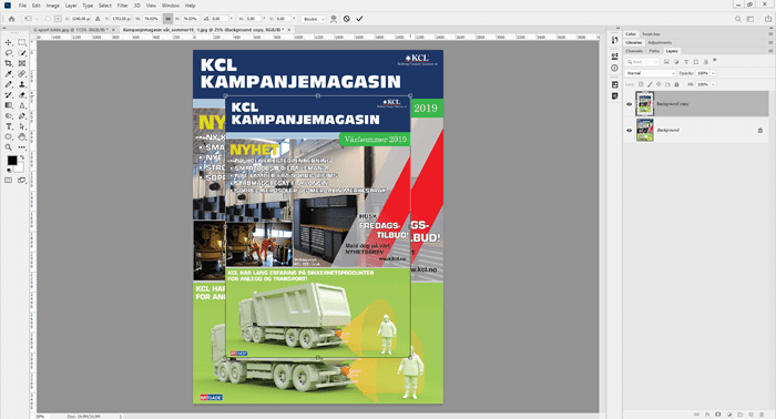 Dupliser lag, Adobe Photoshop. Skjermbilde.