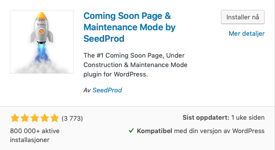 Coming Soon Page and Maintenance Mode plugin WordPress.