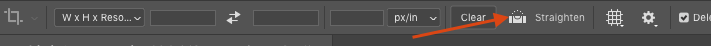 Straighten icon Photoshop. skjermbilde.
