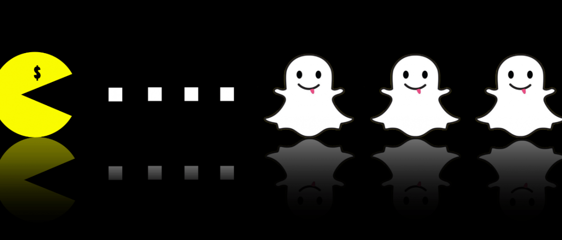 Snapchat pacman illustrasjon.