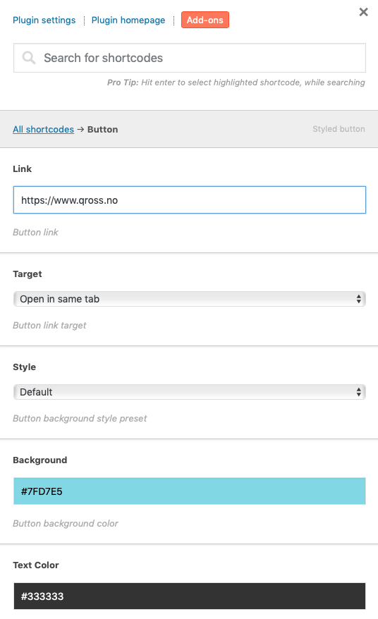 Rediger en shortcode