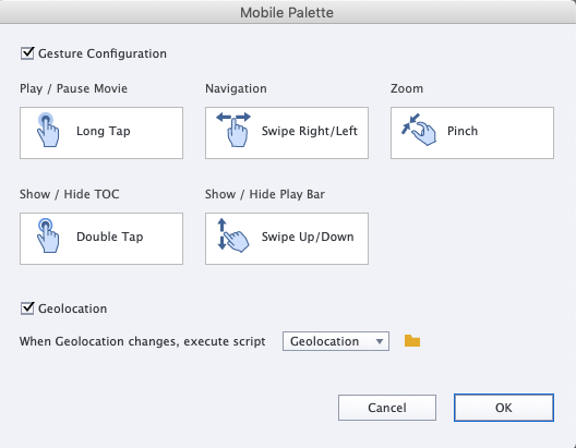 Mobile Palette, Adobe Captivate. Skjermbilde.