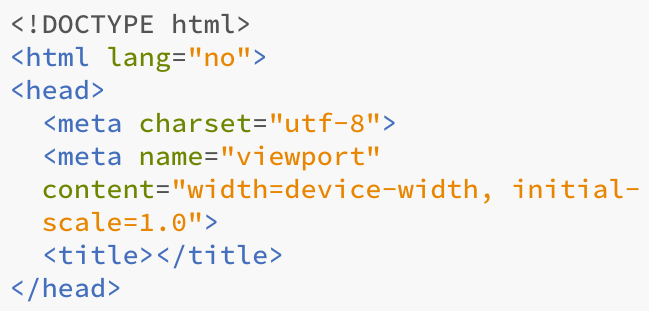 Definer språk i HTML.