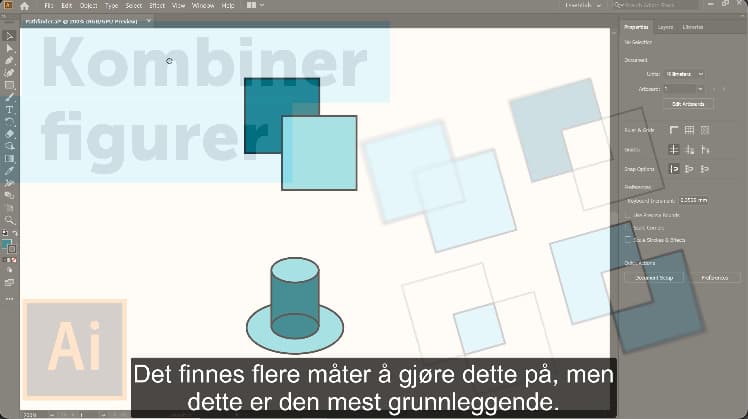 Kombiner figurer i Adobe Illustrator