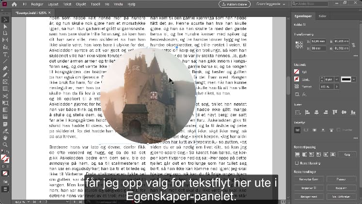 Tekstlfyt i Adobe InDesign