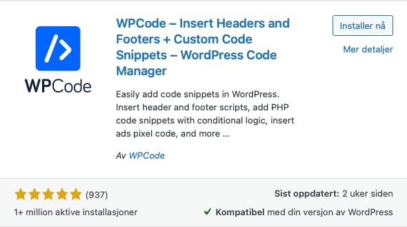 WP Code - plugin til WordPress