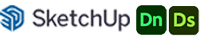 Kurs i SketchUp og rendring med Adobe 3D-verktøy. Logo.