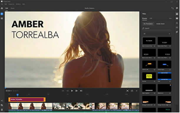 Adobe Premiere Rush. Skjermbildeillustrasjon.